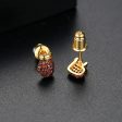 Red Cubic Zirconia & 18K Gold-Plated Mismatch Gloves Stud Earrings Cheap