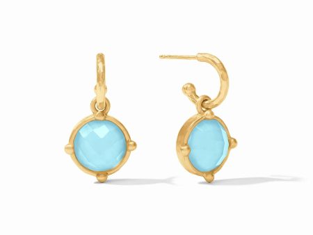 [Julie Vos] Honeybee Hoop & Charm Earring-Iridescent Capri Blue Hot on Sale