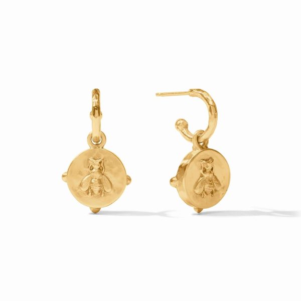 [Julie Vos] Honeybee Hoop & Charm Earrings-Iridescent Rose on Sale