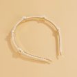 Pearl & 18K Gold-Plated Floral Station Hard Headband Cheap