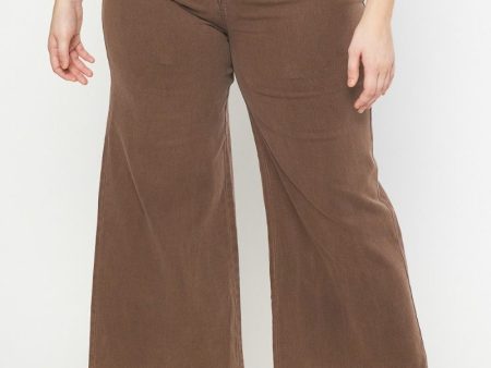 Don t Let Me Go Wide Leg Pant-Brown For Discount