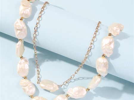 Pearl & 18K Gold-Plated Beaded Necklace Set Online now