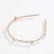 Pearl & 18K Gold-Plated Floral Station Hard Headband Cheap