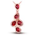 Red Crystal & Cubic Zirconia Multi-Teardrop Pendant Necklace Online