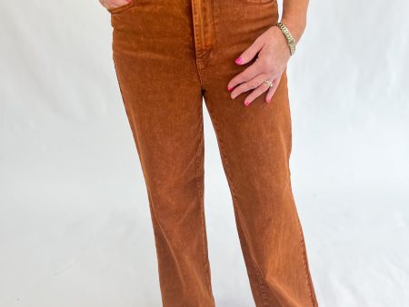 [Judy Blue] Retro Wide Leg Jean-Pumpkin Spice Discount