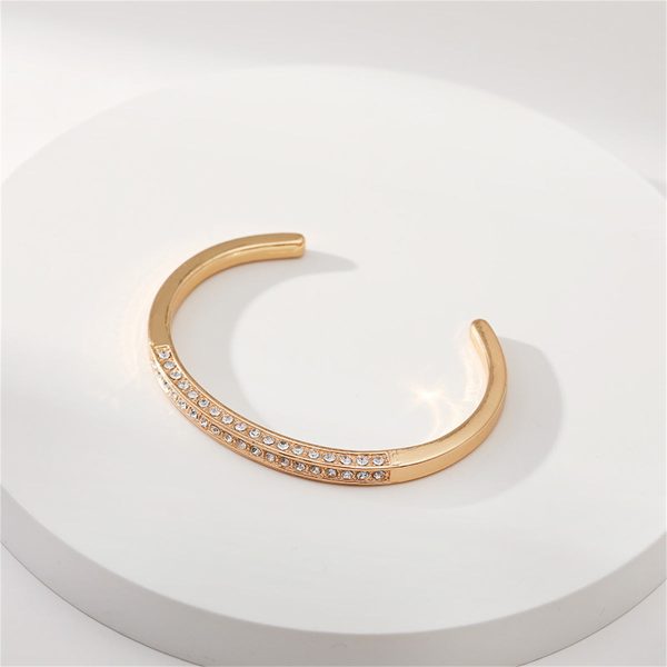 Cubic Zirconia & 18K Gold-Plated Cuff For Cheap