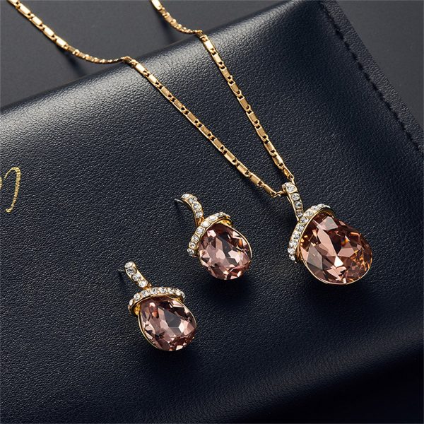 Crystal & Cubic Zirconia 18K Gold-Plated Pendant Necklace Set Discount