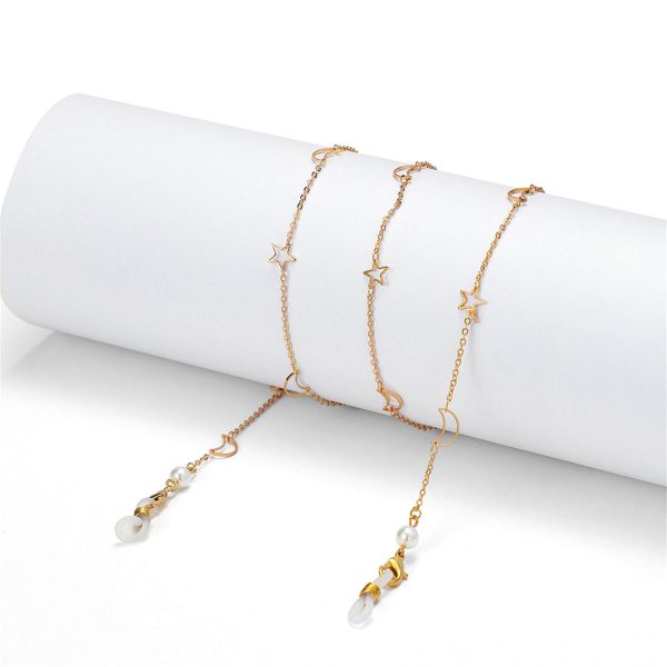 Pearl & 18K Gold-Plated Celestial Station Glasses Chain For Cheap