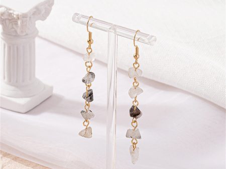 White Resin & 18K Gold-Plated Linear Drop Earrings Supply