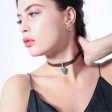 Turquoise & Cubic Zirconia Triangle Choker Necklace on Sale