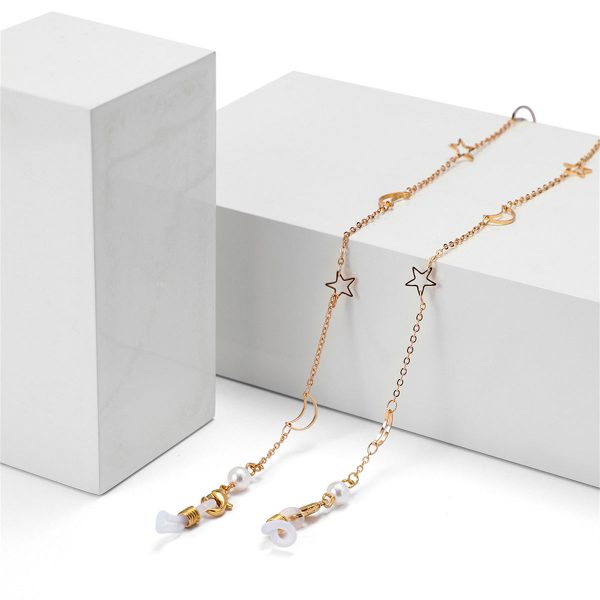 Pearl & 18K Gold-Plated Celestial Station Glasses Chain For Cheap