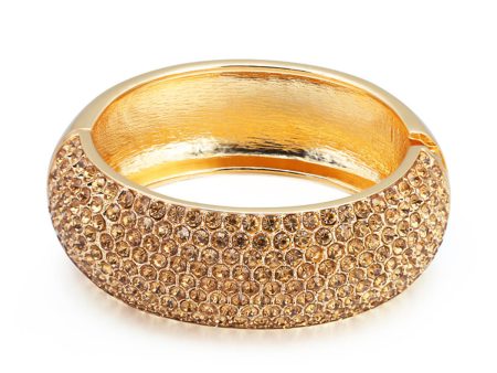 Cubic Zirconia & 18K Gold-Plated Bangle on Sale