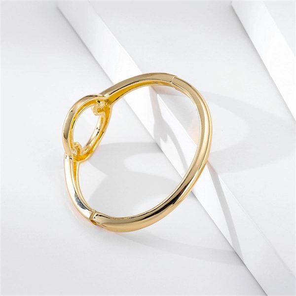 Cubic Zirconia & 18K Gold-Plated Circle Bangle Sale