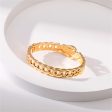 Cubic Zirconia & 18K Gold-Plated Belt Buckle Bangle on Sale