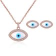 Cubic Zirconia & 18K Rose Gold-Plated Evil Eye Stud Earrings & Pendant Necklace For Discount