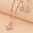 Cats Eye & 18K Rose Gold-Plated Flower Drop Earrings & Pendant Necklace Online Hot Sale