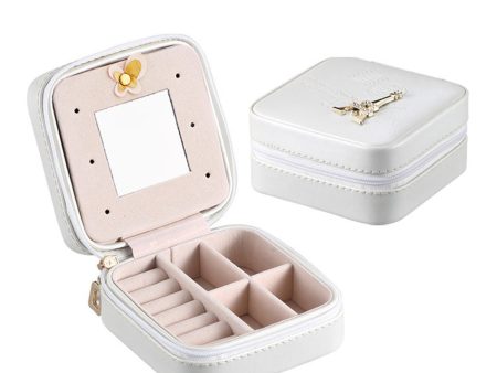 White & Pink Cubic Zirconia-Accent  Design  Eiffel Tower Jewelry Box Discount