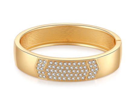 Cubic Zirconia & 18K Gold-Plated Arrow Bangle Online Hot Sale