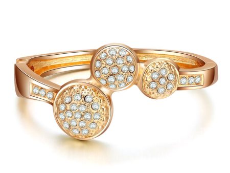 Cubic Zirconia & 18K Gold-Plated Circles Bangle Supply