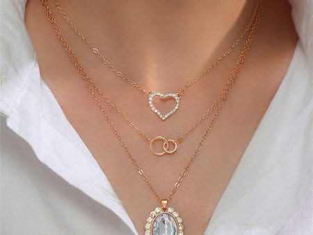 Clear Crystal & Cubic Zirconia 18K Gold-Plated Oval Pendant Necklace Set Hot on Sale