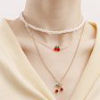 Crystal & Red Cubic Zirconia Cherry Pendant Necklace Set Discount