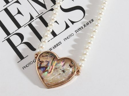 Abalone Shell & Pearl 18K Gold-Plated Heart Pendant Necklace Online now