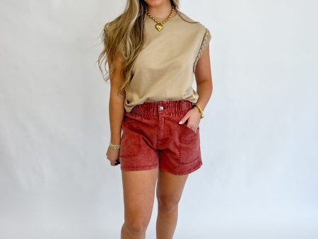 Anywhere Braided Sleeve Top - Taupe Sale