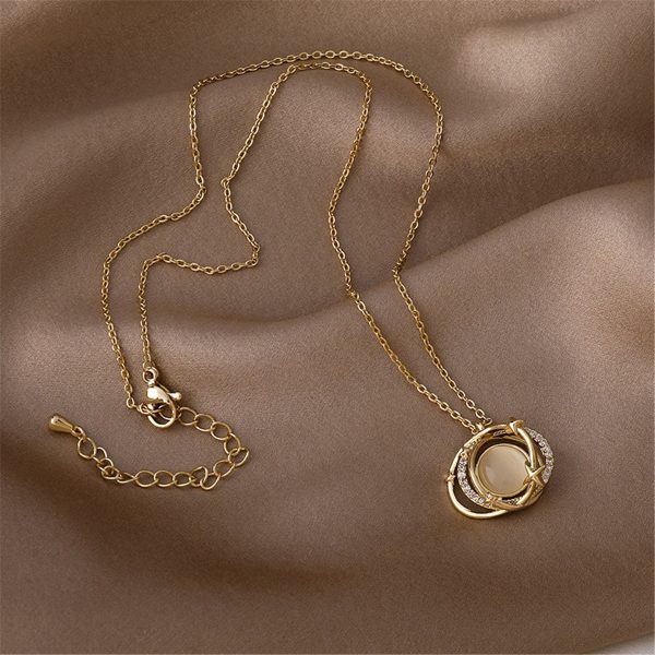 Cats Eye & 18K Gold-Plated Planet Pendant Necklace Sale