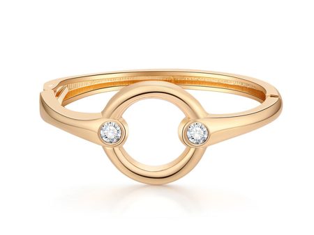 Cubic Zirconia & 18K Gold-Plated Circle Bangle Sale