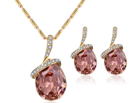 Crystal & Cubic Zirconia 18K Gold-Plated Pendant Necklace Set Discount