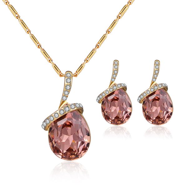 Crystal & Cubic Zirconia 18K Gold-Plated Pendant Necklace Set Discount