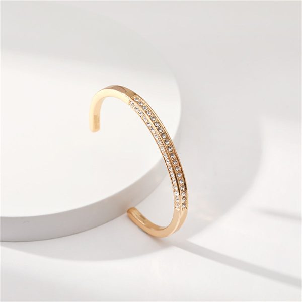 Cubic Zirconia & 18K Gold-Plated Cuff For Cheap