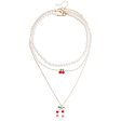 Crystal & Red Cubic Zirconia Cherry Pendant Necklace Set Discount