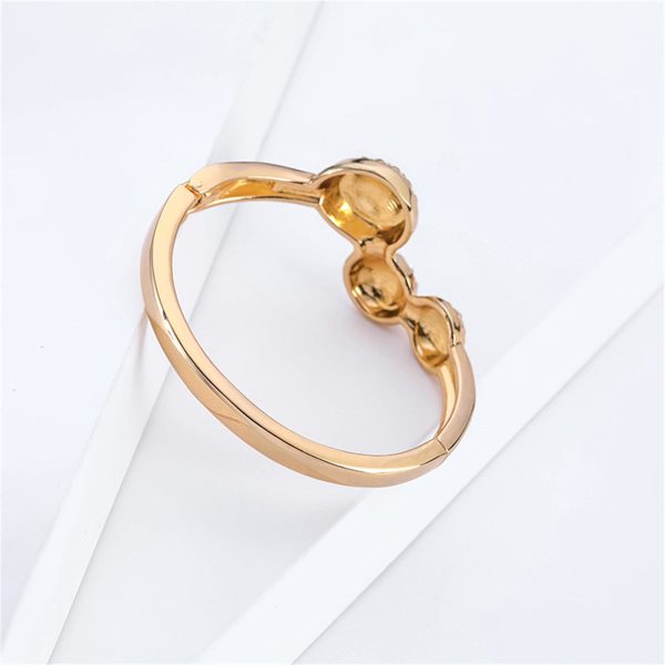 Cubic Zirconia & 18K Gold-Plated Circles Bangle Supply