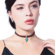 Turquoise & Cubic Zirconia Triangle Choker Necklace on Sale