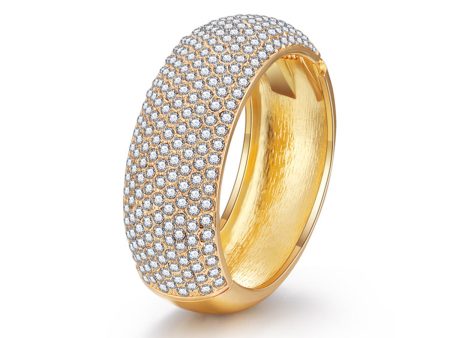 Cubic Zirconia & 18K Gold-Plated Bangle For Discount