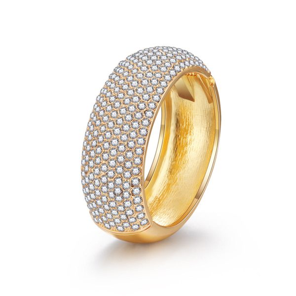 Cubic Zirconia & 18K Gold-Plated Bangle For Discount