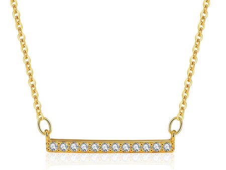 Cubic Zirconia & 18K Gold-Plated Bar Pendant Necklace Online Hot Sale