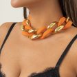 Orange Acrylic & 18K Gold-Plated Curb Chain Necklace Online