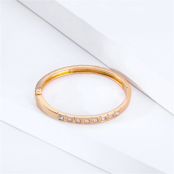 Cubic Zirconia & 18K Gold-Plated Bangle Bracelet Discount