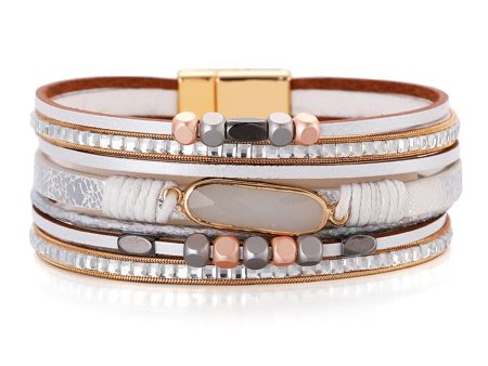 Crystal & Blush Polystyrene 18K Gold-Plated Multistrand Bracelet For Discount