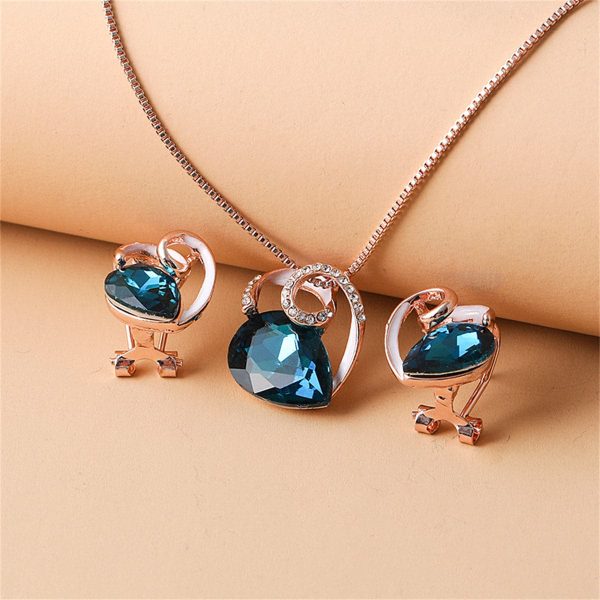 Crystal & Cubic Zirconia Stud Earrings & Pendant Necklace For Cheap