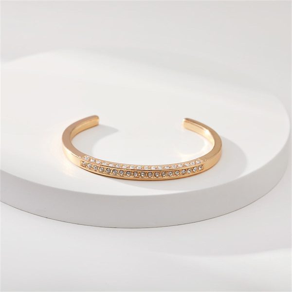 Cubic Zirconia & 18K Gold-Plated Cuff For Cheap