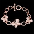 Cats Eye & Cubic Zirconia 18K Rose Gold-Plated Butterfly Bracelet Fashion