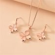 Cats Eye & 18K Rose Gold-Plated Flower Drop Earrings & Pendant Necklace Online Hot Sale