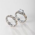 Crystal & Two-Tone Chain Ring Set Hot on Sale