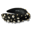 [Brianna Cannon] Black Twill Headband-Pearls Crystals Online Sale