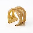 18K Gold-Plated Net Stacked Cuff Online now