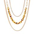 Cubic Zirconia & Resin 18K Gold-Plated Leopard-Print Necklace Set For Cheap