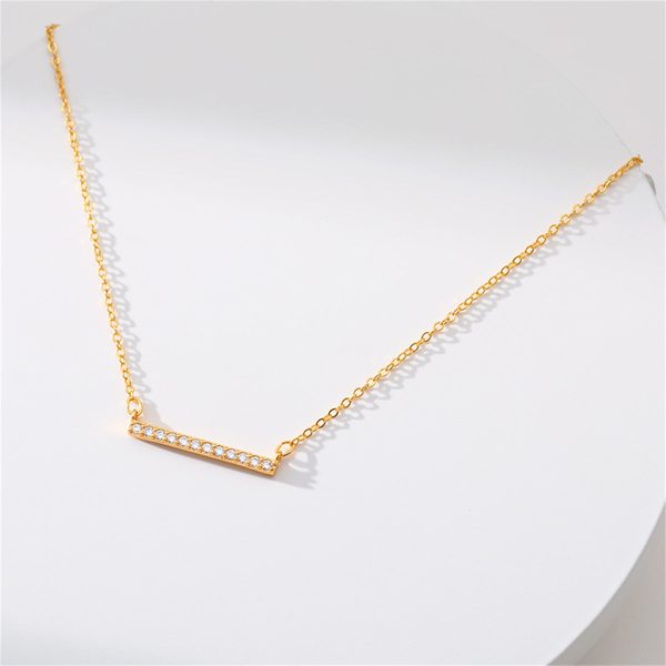 Cubic Zirconia & 18K Gold-Plated Bar Pendant Necklace Online Hot Sale